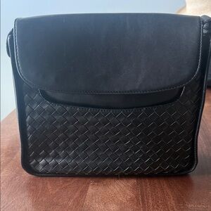 Bottega Veneta Black Woven Leather Shoulder Bag